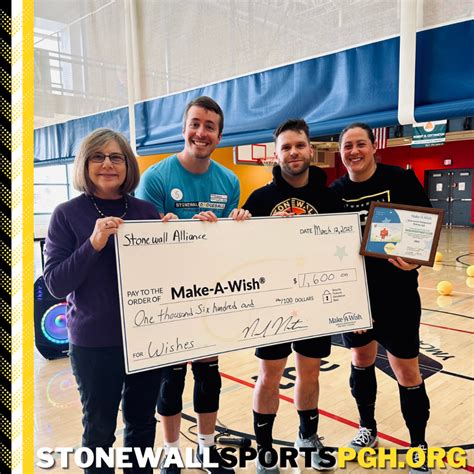 Dodgeball League Makes $1,600 Make-A-Wish Donation - Stonewall Sports ...