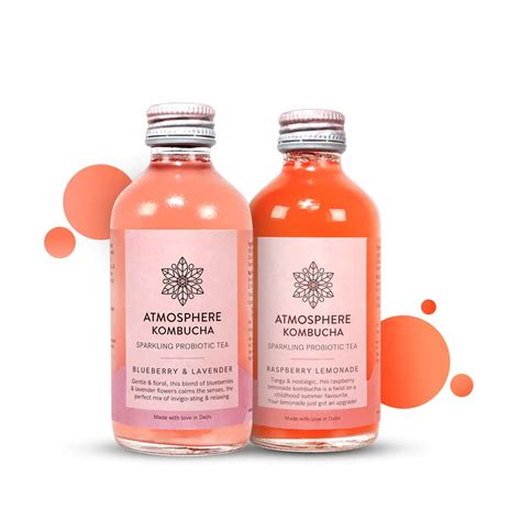 Atmosphere Kombucha Naturally Sparkling Probiotic Tea |Blueberry ...