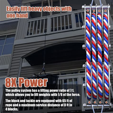 KITUYOTO Block and Tackle Pulley System 4400 LBS Breaking India | Ubuy