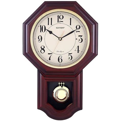 YUNTIMESS Chiming Pendulum Wall Clock - Battery Operated Faux India | Ubuy