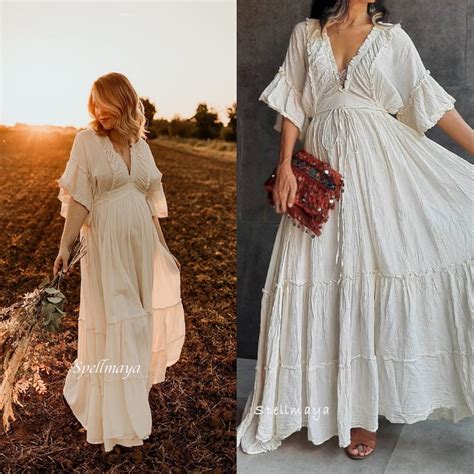 Boho Cream Wedding Dress