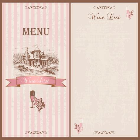 Menu de vinhos. | Vetor Premium