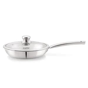 Buy CELLO Tri-Ply Pro 26 cm Stainless Steel Cookware Fry Pan 2.3 LTR ...