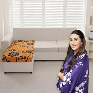 HOKIPO Elastic 140gsm Chaise Cover Sectional Couch Covers for L Shaped ...