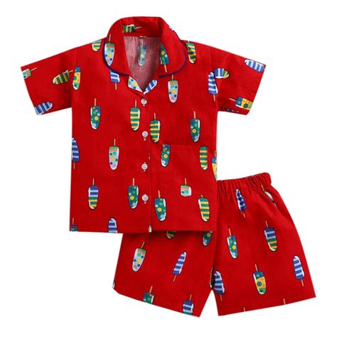 Buy Hopscotch Boys Cotton Half Sleeves All Over Printed Sleepwear Set ...