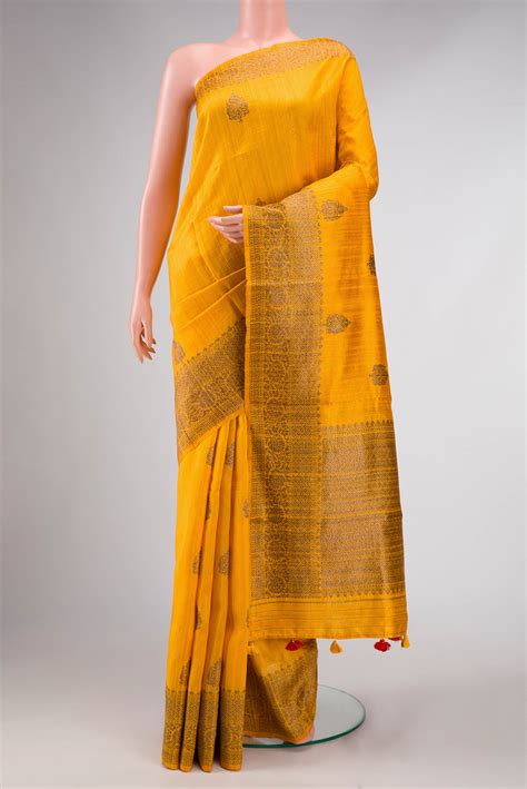 Buy Mustard Dual Tone Raw Silk Saree Online – Nalli Silk Sarees Pvt Ltd