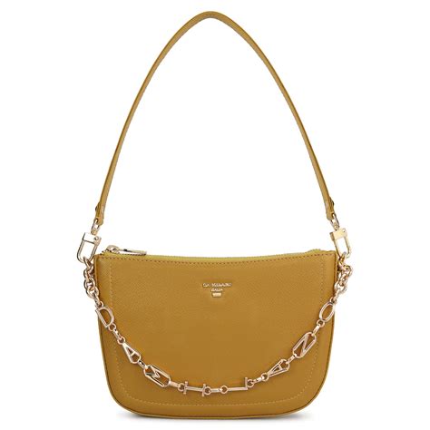 Small Franzy Leather Baguette - Mustard – Da Milano