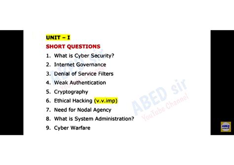 Cyber Security Sem 6: Important Short & Long Questions - Studocu