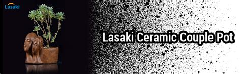 Lasaki Couple Antique Ceramic Pots for Indoor Plants, Planters, Flower ...