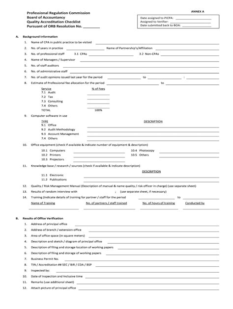 PH Quality Accreditation Checklist Form - Fill Online, Printable ...