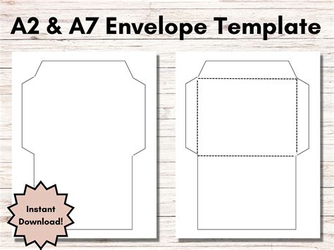 Printable Envelope Template, A2 Envelope Template, A7 Envelope Template, Digital Download, DIY ...