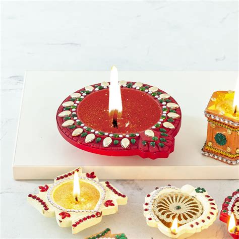 Buy Utsav Embellished Akhand T-Light Holder from Home Centre at just ...