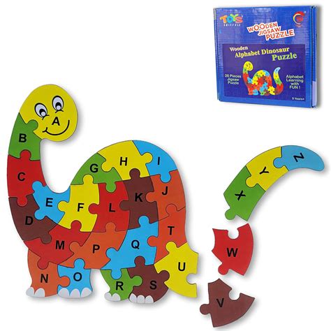 Toys Universe Wooden Puzzle for Kids - Set of 26 Dinosaur Wooden Jigsaw ...