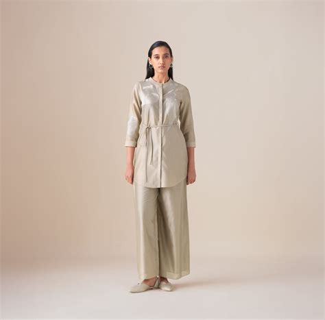 Amani Shirt Set - Ash Beige Shirt Set | AMPM Fashion