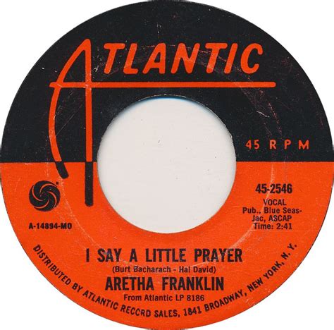 I Say A Little Prayer - Aretha Franklin (1968) | Little prayer, Aretha ...