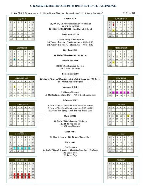 Cedarville School District Calendars - Cedarville, AR