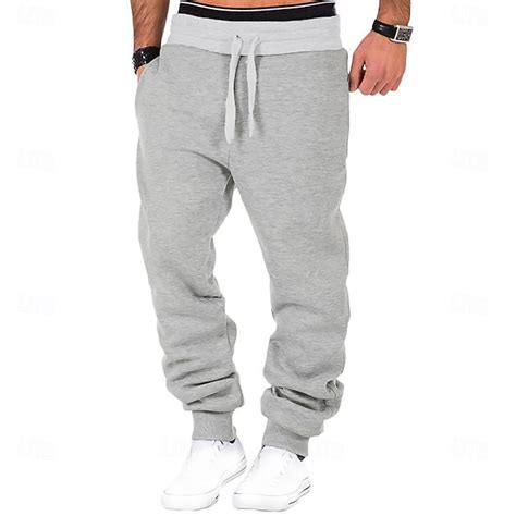 Men's Fleece Pants Sweatpants Joggers Pocket Drawstring Elastic Waist ...