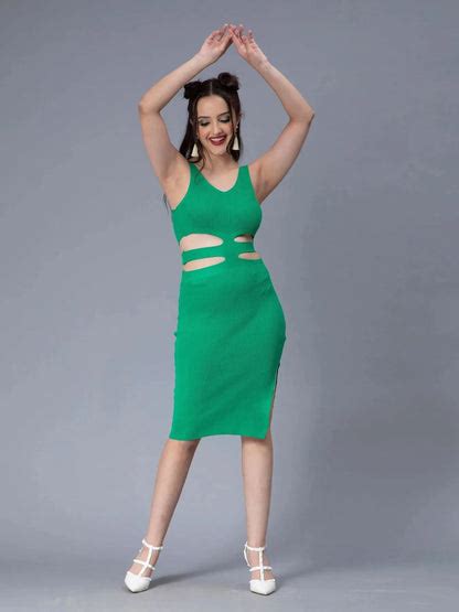 Hollow Cut Out Fitted Knit Dress – ANNY