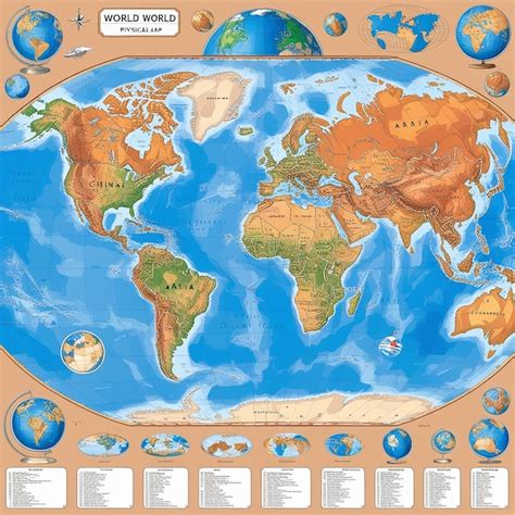 Detailed Physical World Map 的图像结果