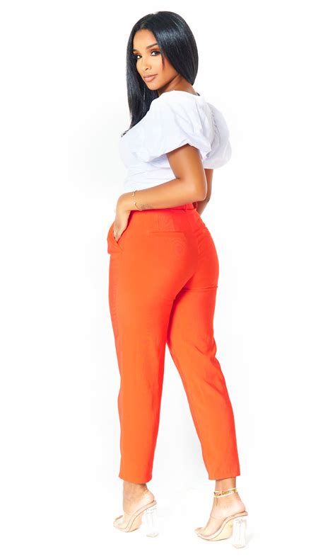 Red Oragne Pants | Orange Pants | Orange Pants Women– Cutely Covered