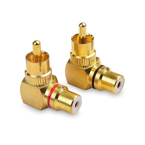 Cable Matters 2-Pack Right Angle RCA Adapter, 90 Degree RCA Adapter ...