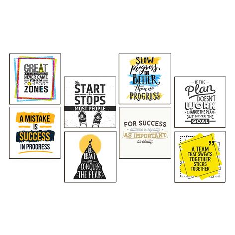 PAPER PLANE DESIGN Framed Quotes Poster Set of 8 for Office Walls ...