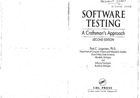 Software Testing - A Craftsman's Approach - 2nd Edition - by Paul C ...