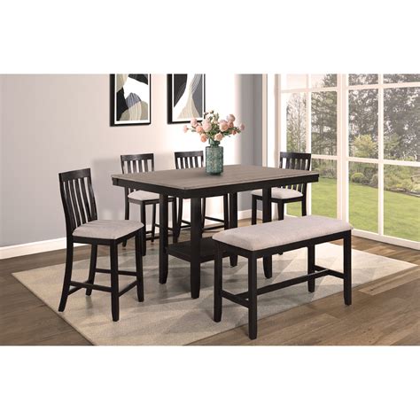 Lark Manor™ 6-Piece Farmhouse Counter Height Dining Set Rectangular ...