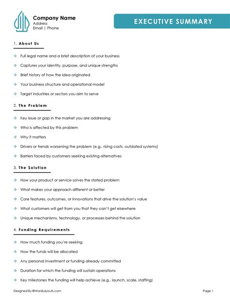 Free Executive Summary Templates (Word, Google Docs)
