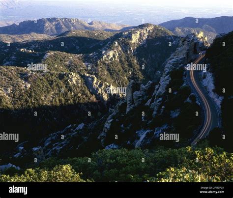 Traffic on the General Hitchcock Highway in the Santa Catalina ...