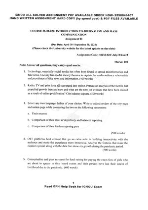 Lesson.ii docx - Need for students - Lesson ñ II INTRODUCTION TO MASS ...