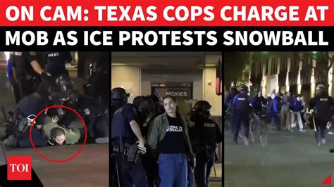Texas riot police 'attack' mob, open non-stop fire as ICE protests push ...