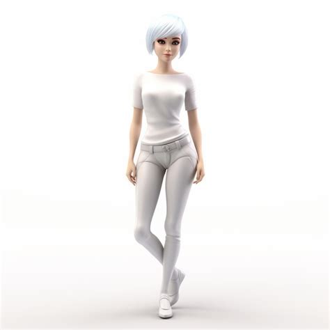 Premium Photo | 3d Cartoon Female Character Design Cropped Hairstyle On ...