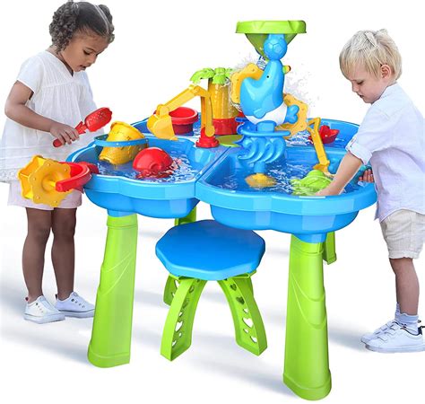TEMI Sand Water Table for Toddlers, 4 in 1 Sand Table and Water Play ...