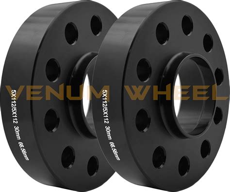 Buy 2 Pc 5x112 MM Black Hub Centric 30 MM Wheel Spacers 66.6 Wheel Bore ...