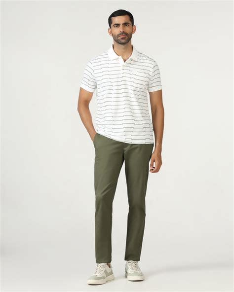 Buy Olive Textured Khakis From Brook Collection Online