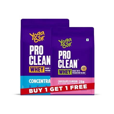 Yogabar Pro Clean Whey Protein Powder Pack of 2 (1 Chocolate Flavour ...