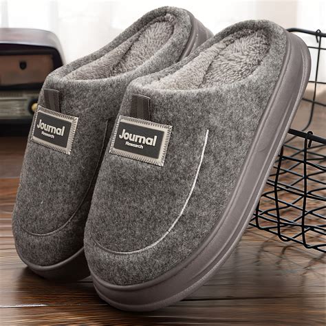 Pmoiste Fuzzy Slippers for Men Comfy Platform EVA Memory Foam Winter ...