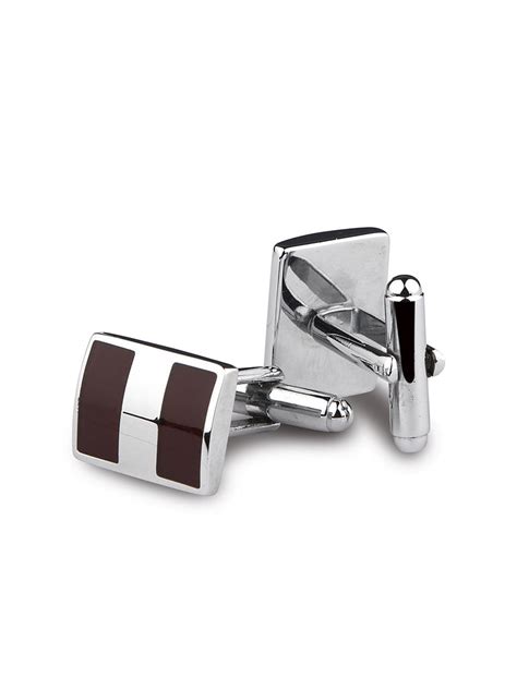 Kavove The Parted Brown Coloured Cufflinks For Men
