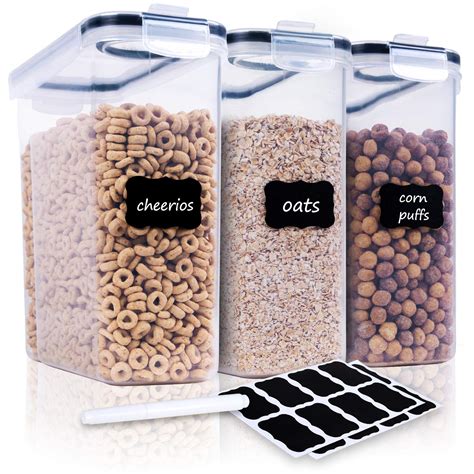 Buy Cereal Container Storage Set - 3 Piece Airtight Large Cereal ...