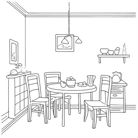 Dining Room Table Clipart Black And White at Sebastian Vosz blog