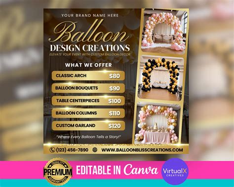 Balloon Decor Flyer Template, Balloon Business Advertisement, DIY ...