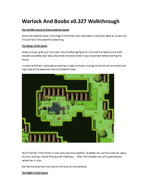 Warlock And Boobs v327 Walkthrough: Quests & Secrets Guide - Studocu