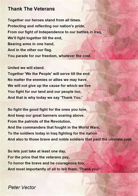 Thank You Veterans Poem