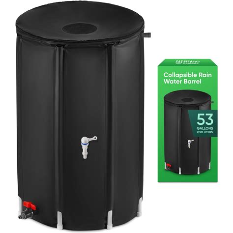 Collapsible Rain Barrel |53-Gal Extra-Stable Rainwater Collection ...