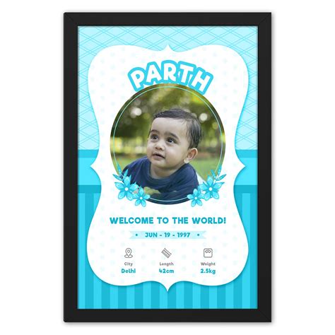 Ritwika's Engineered Wood Personalized Baby Boy Memory Rectangular Wall ...