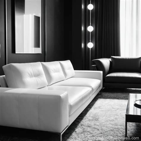 Elegant Black and White Interior Design Room | Stable Diffusion Online