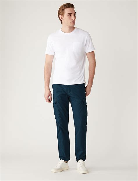 Buy Tapered Fit Lightweight Cargo Trousers at Marks & Spencer