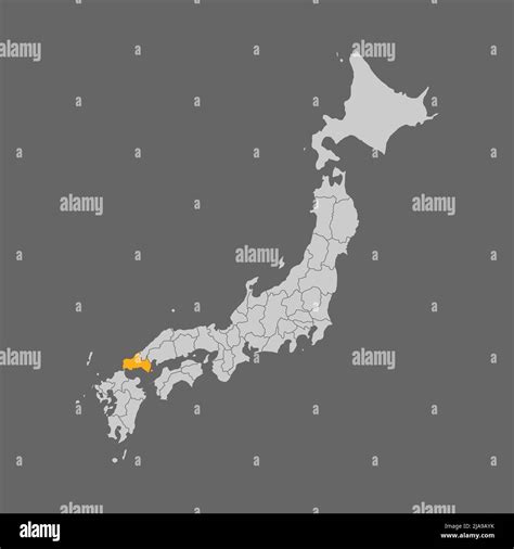 Yamaguchi prefecture highlight on the map of Japan Stock Vector Image & Art - Alamy