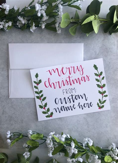 10 Pack of Personalized Christmas Cards with Envelopes | Etsy